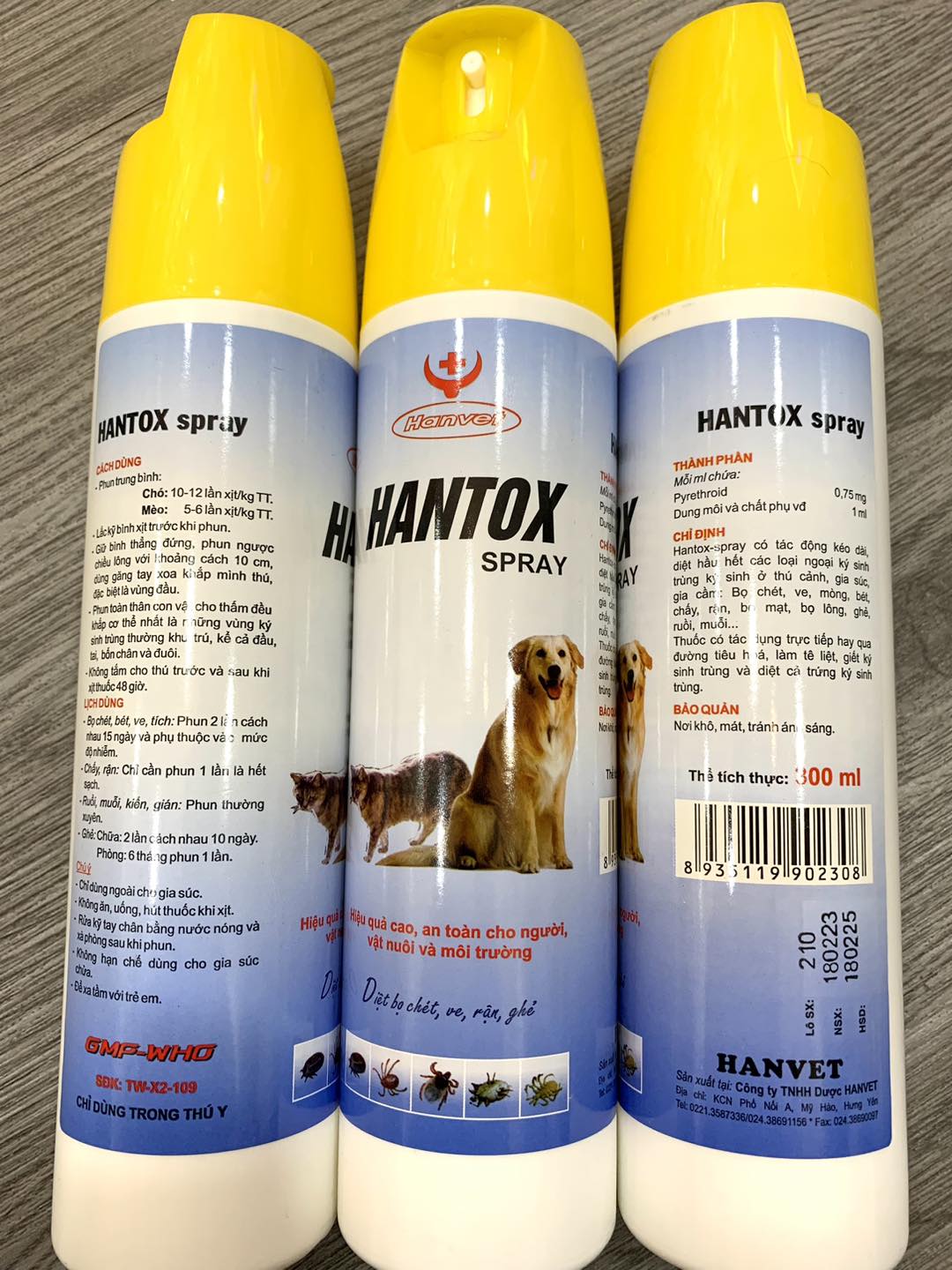 Hantox spray chai xịt ve rận cho chó