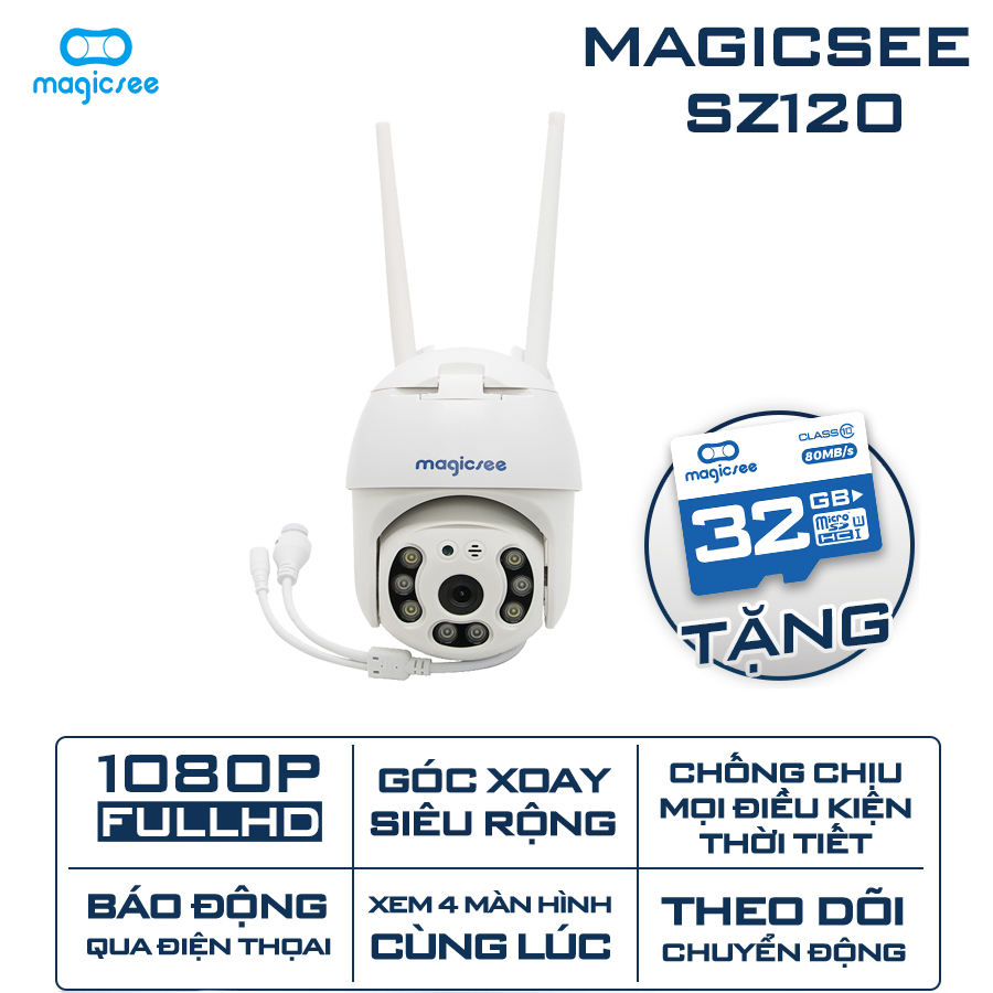 Camera giám sát an ninh ngoài trời xoay 360 Magicsee ZS120 - Full HD1080