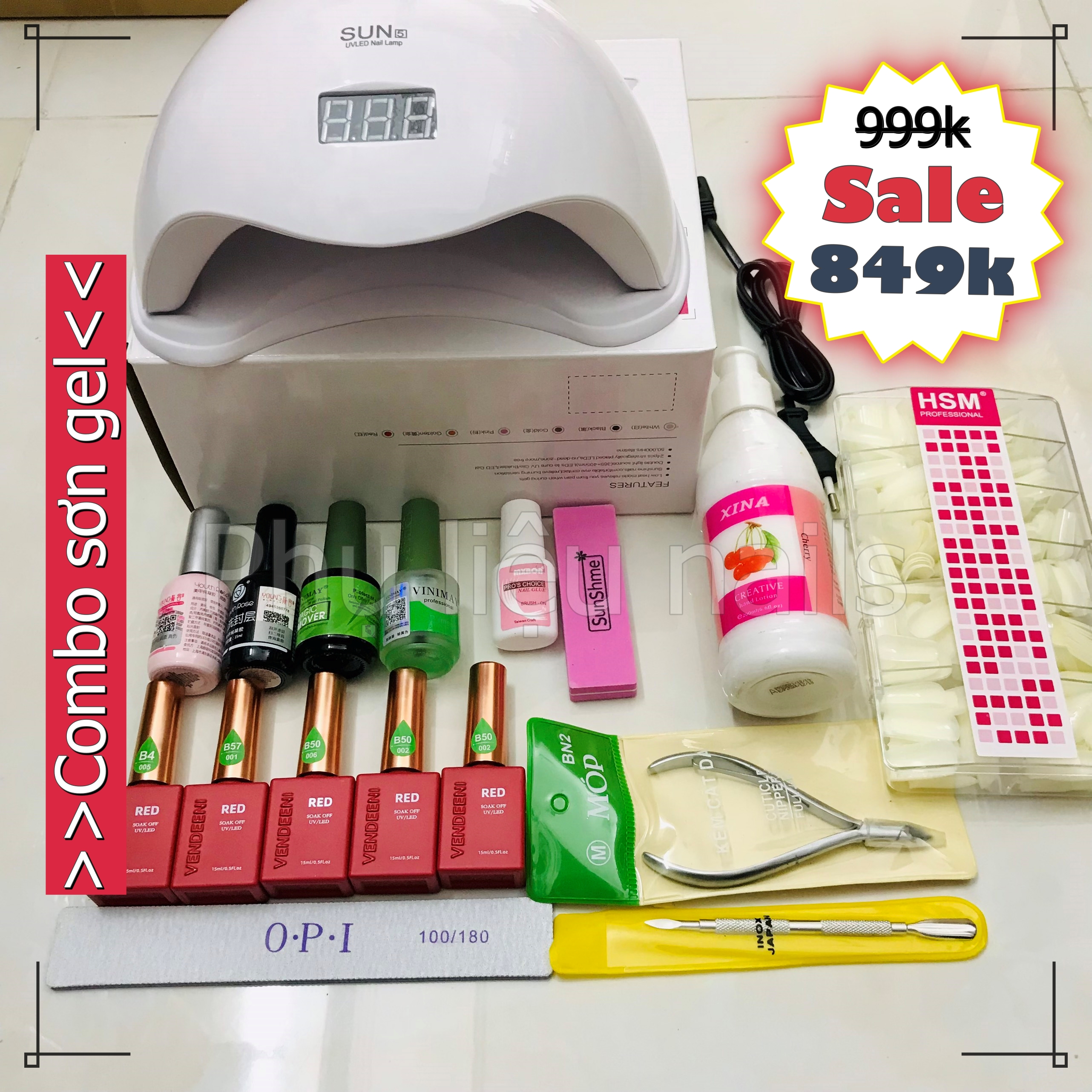 Combo đồ làm nail cơ bản 849k - (Combo làm sơn gel tại nhà) - PLN937 - Combo 7.1