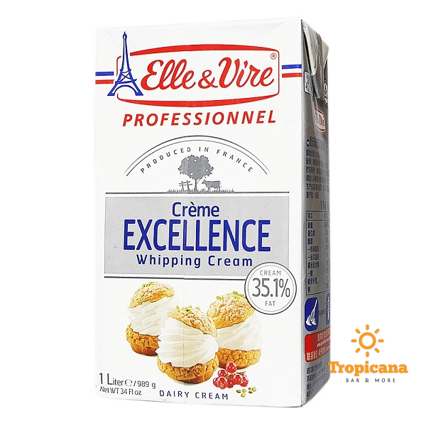 Kem Sữa Tươi Whipping Cream Elle&Vire Excellence - Hộp 1L