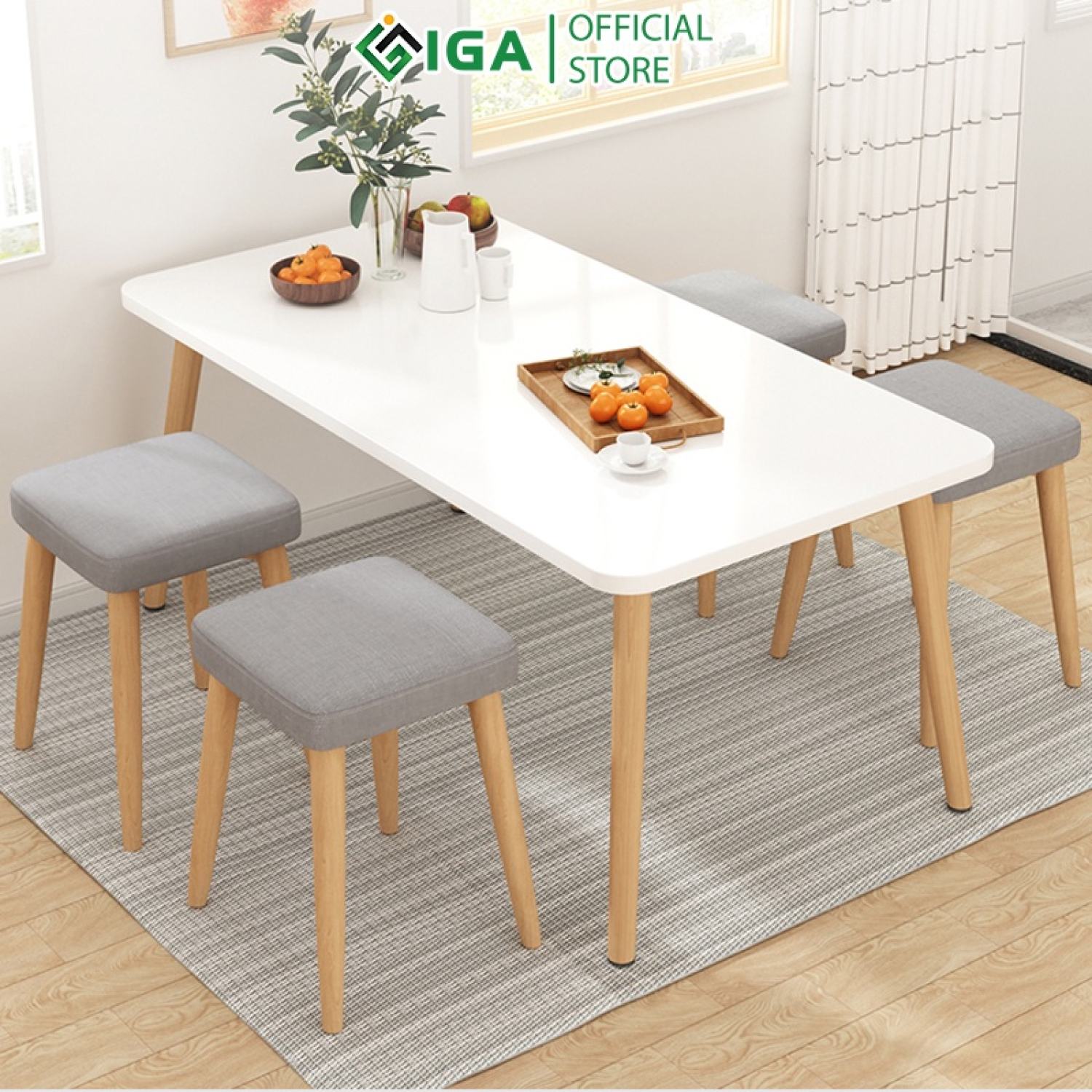 Bàn ăn IGA phong cách bắc âu ( không bao gồm ghế ngồi) GP181