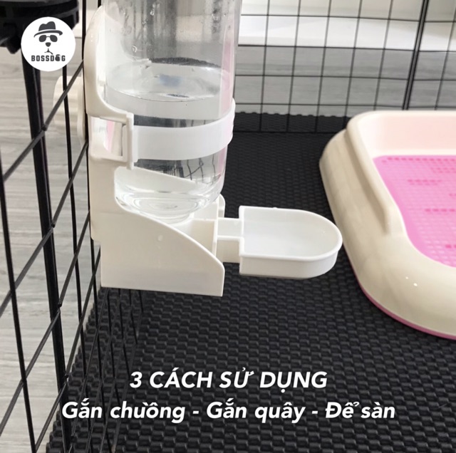 Bình nước gắn chuồng chó cưng - 2 chiều | BossDog