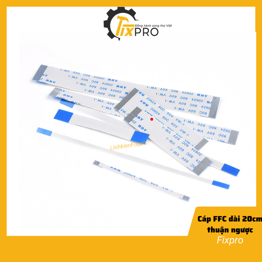 Ffc 10P-40P Straight Cable 0.5mm, 20cm Long - Fixpro
