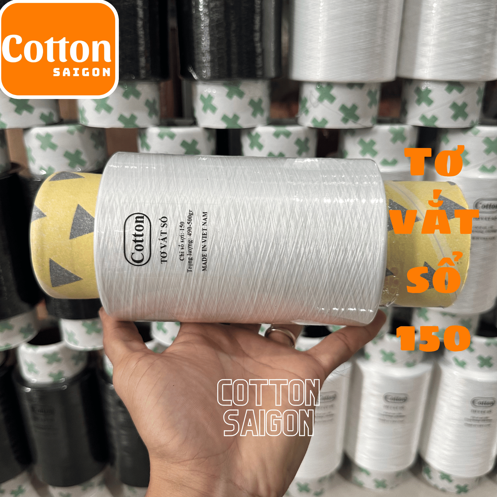 Tơ vắt sổ trắng đen 150 hàng loại 1 ( 500gr/cuộn)