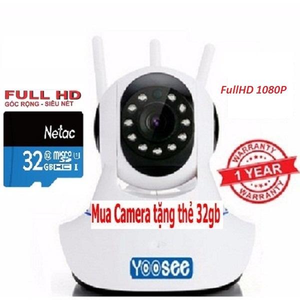 Camera IP Wifi Yoosee 3 Râu kèm thẻ nhớ 32G