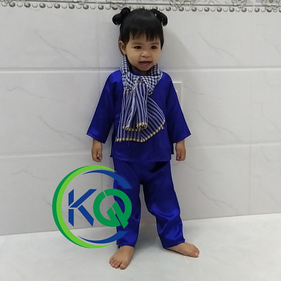 SET BỘ BÀ BA VÀ KHĂN RẰN NAM BỘ CHO BÉ - VẢI PHI BÓNG