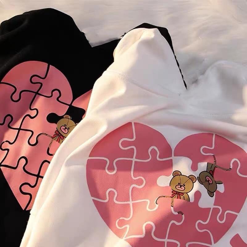 Set áo đôi sweater ghép trái tim nam nữ