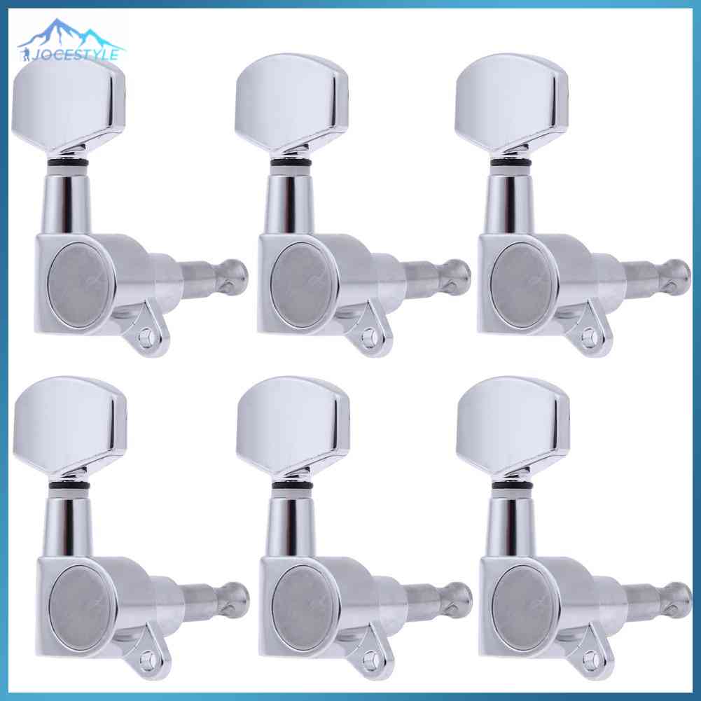 6 Pieces Acoustic Guitar Heads Knobs Guitar String Tuning Peg Tuner(Silver)