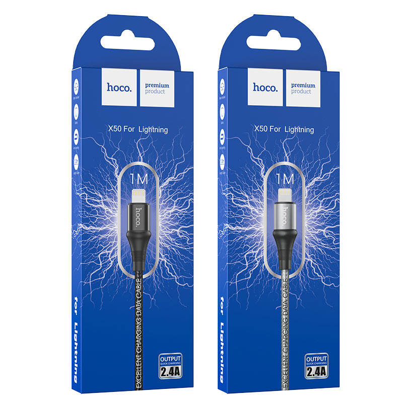 Cáp sạc nhanh Hoco x50 2.4A lightning dành cho iphone, ipad. TĐ-store