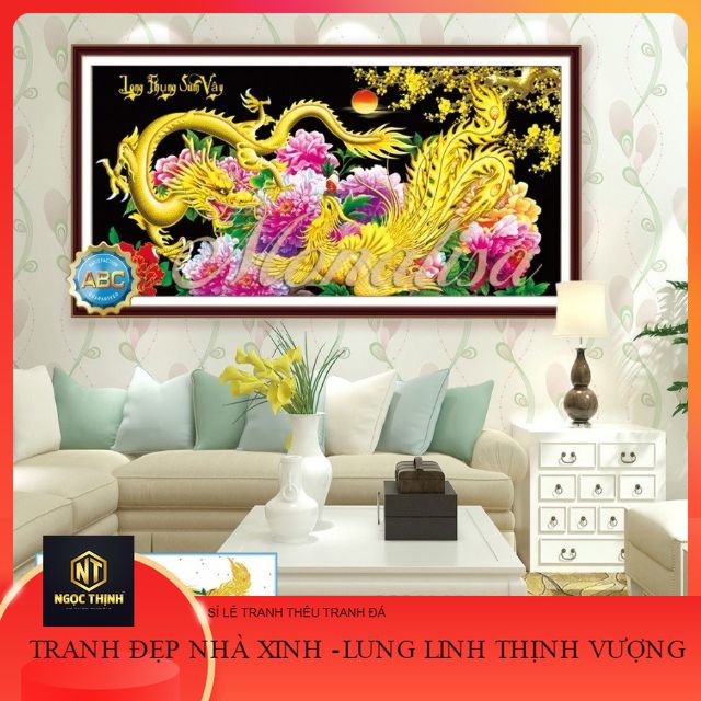 Tranh đính đá long phụng sum vầy y8122 . y8302 . df827