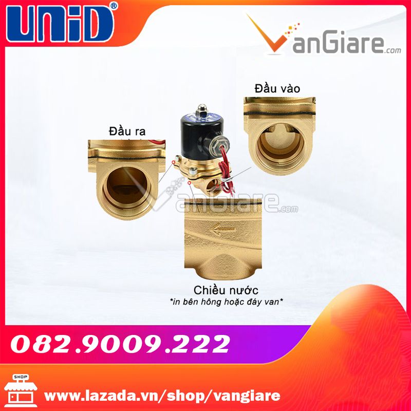 Van điện từ phi 21 (Đầu coil nhập XỊN) UW15 Uni-D (12v, 24v, 110v, 220v), UW tròn