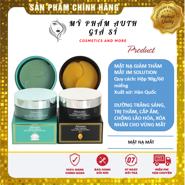 [CHÍNH HÃNG GIÁ SỈ] Mặt Nạ Giảm Thâm Mắt JM Solution Eye Patch 60 miếng Hàn Quốc