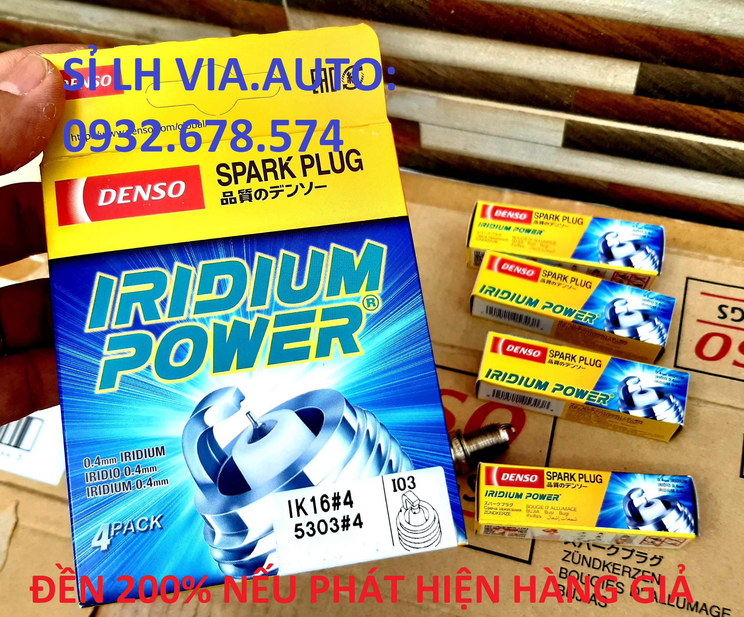 [HỎA TỐC HCM] Bộ 4 Bugi ô tô DENSO Iridium  IK16 (Kia;Honda;Madza;Toyota;Mer;BMW;Audi;Chevrolet;Deawoo...) Made in JAPAN