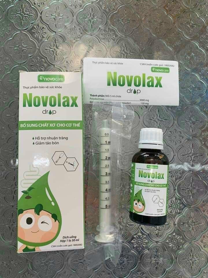 Chất xơ nhỏ giọt giảm táo bón - novolax drop - bổ sung chất xơ hòa tan từ thiên nhiên, nhuận tràng, giảm táo bón