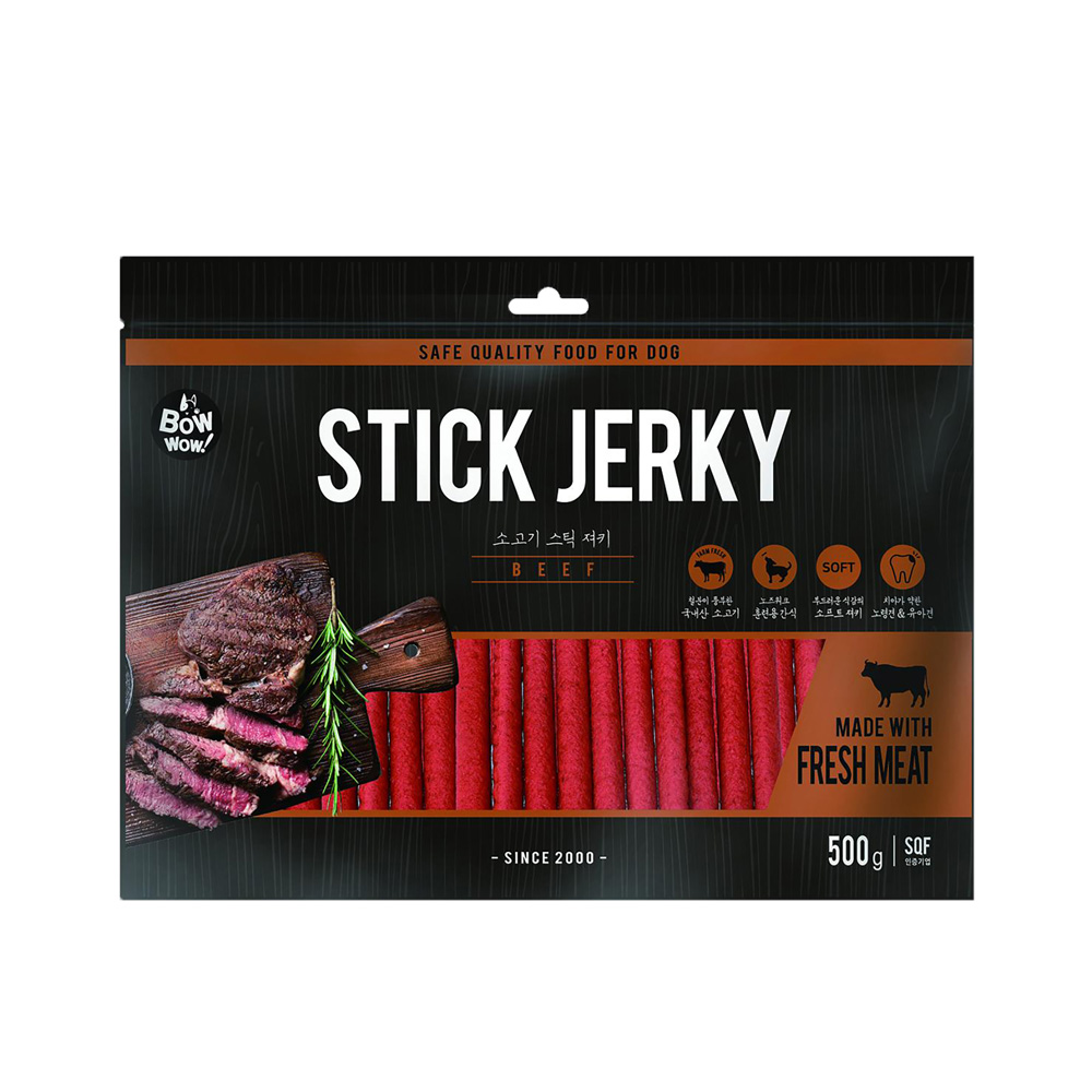 [HCM] THỊT BÒ QUE BEEF JERKY BOWWOW CHO CHÓ 500GR