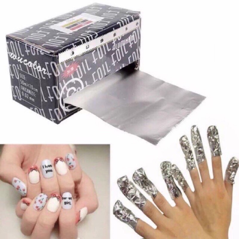 Hộp giấy bạc ủ phá sơn g.el,g.el đắp móng(nhỏ)