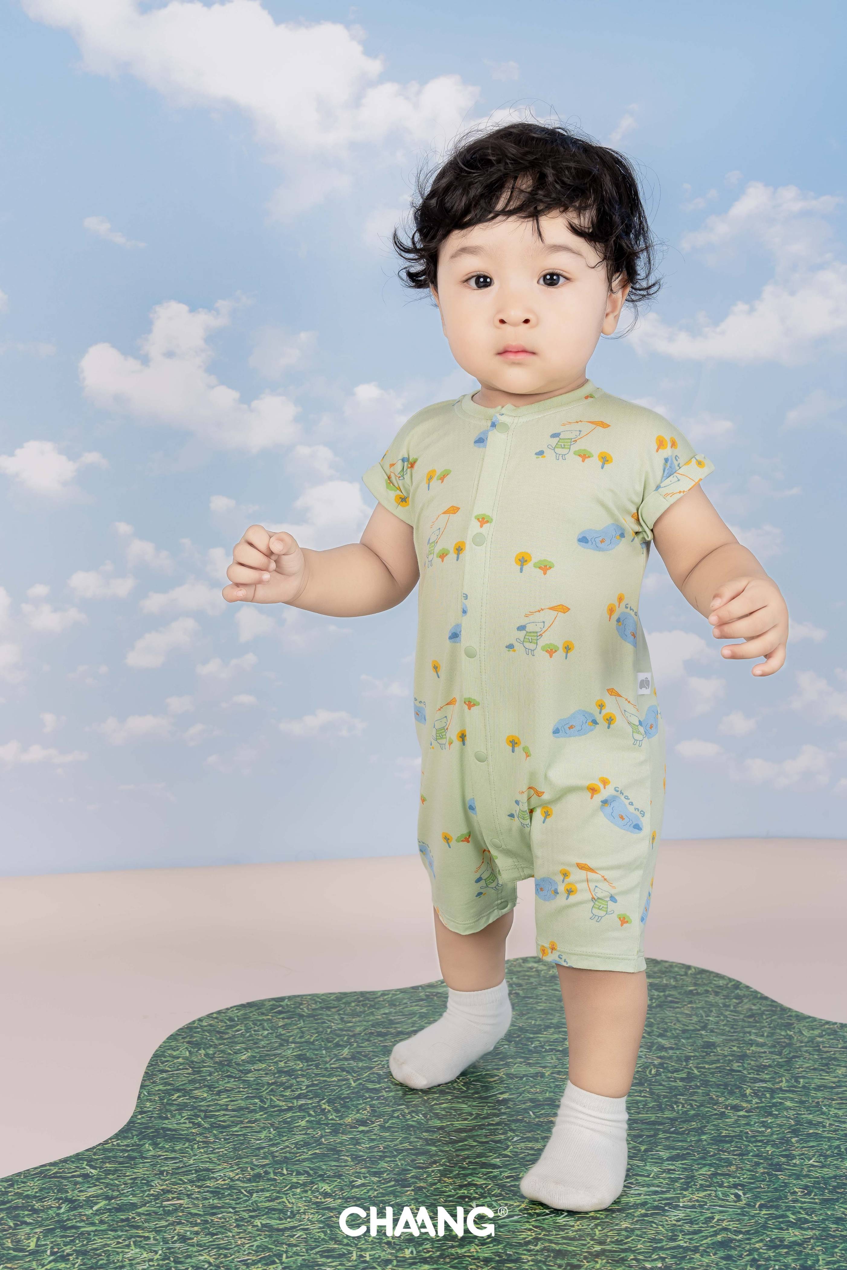 [CHAANG] Bộ body cộc cúc giữa Spring cún xanh