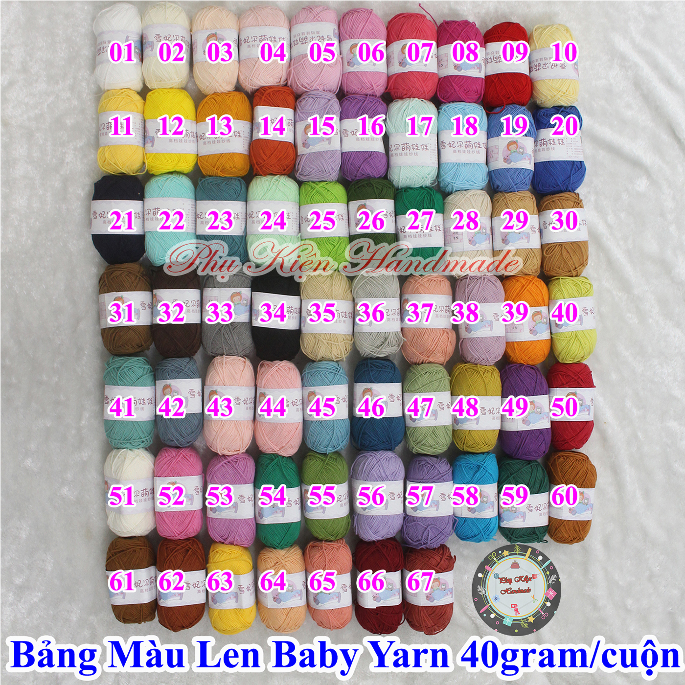 Baby Yarn 40Gr/Roll (Color Code: 01 - 67)