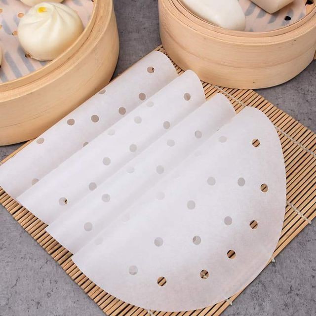 Set 100 tờ giấy nến  tròn 23cm dùng để hấp, nướng