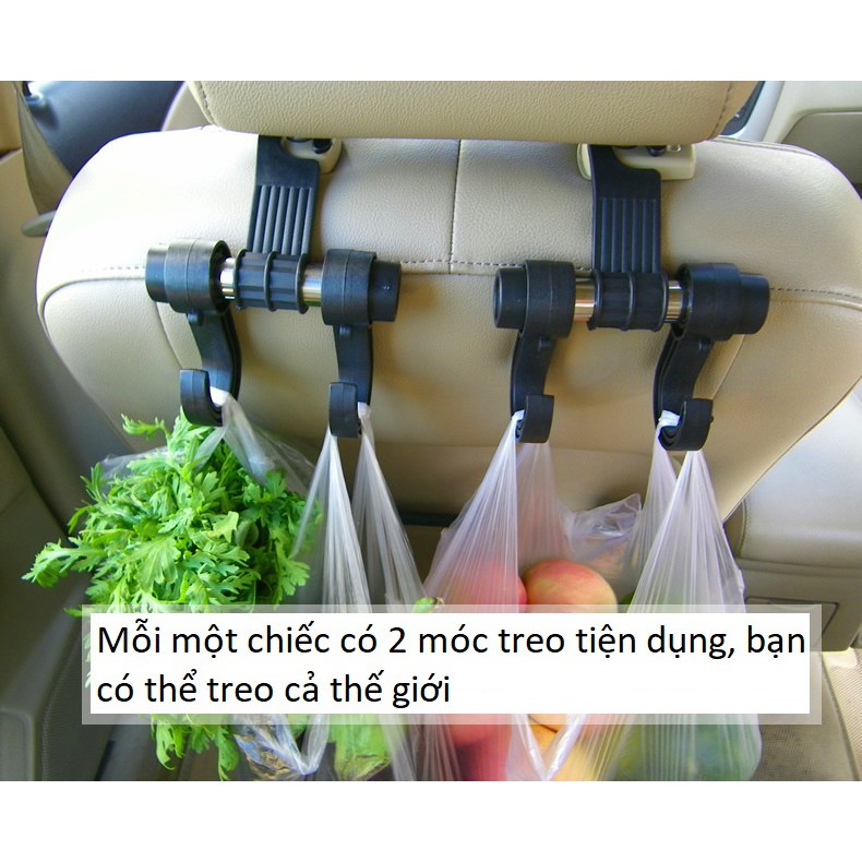 Móc Treo Đồ Đôi  Sau Ghế Xe Ô Tô