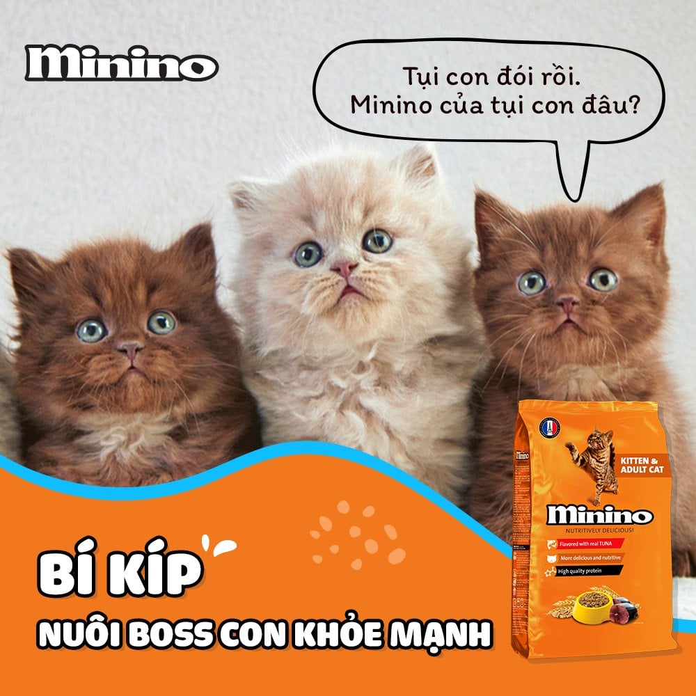 Hạt Minino vị cá ngừ cho mèo gói 480gr