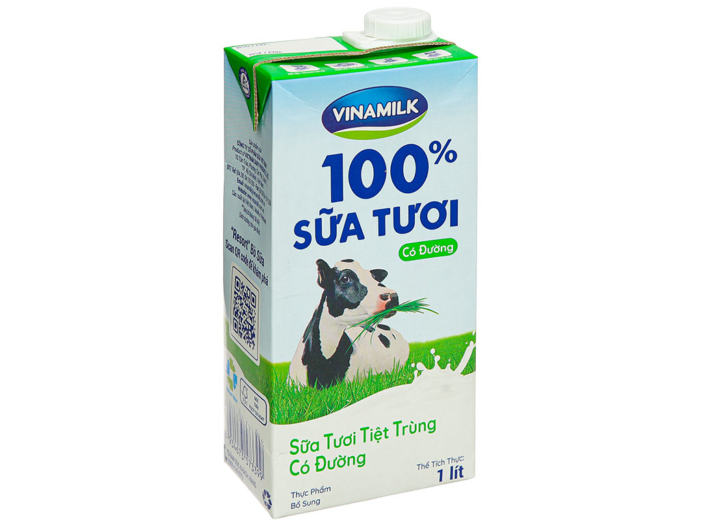 Sữa tươi tiệt trùng Vinamilk có đường hộp 1 Lít