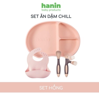 Bộ ăn dặm Silicon Hanin Baby gồm khay yếm và thìa dĩa cho bé thumbnail