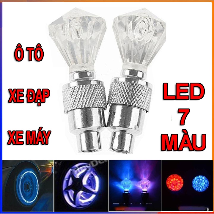 Đèn gắn chân van 7 màu 2 cái