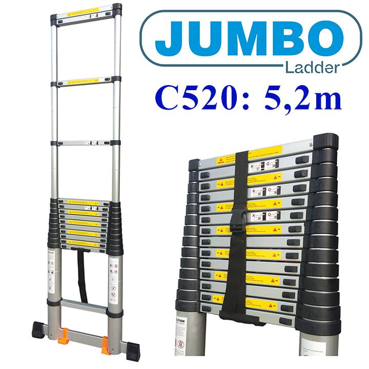 Thang nhôm rút JUMBO C520 - 5m2