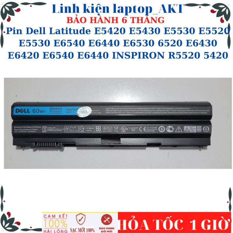 Pin Dell Latitude E5420 E5430 E5530 E5520 E5530 E6540 E6440 E6530 6520 E6430 E6420 E6540 E6440 INSPIRON R5520 5420