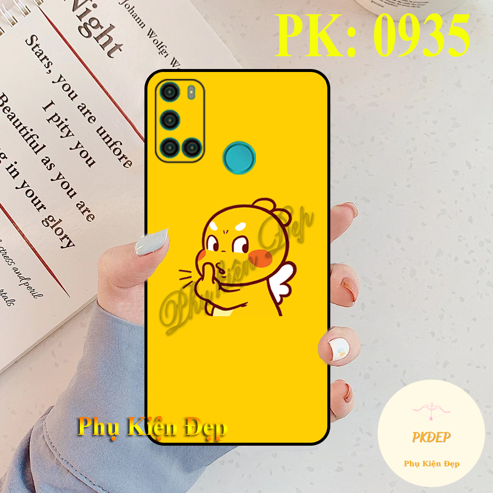 [HCM]Ốp lưng Vsmart Joy 4 dẻo đen  in hình Khủng Long Cute