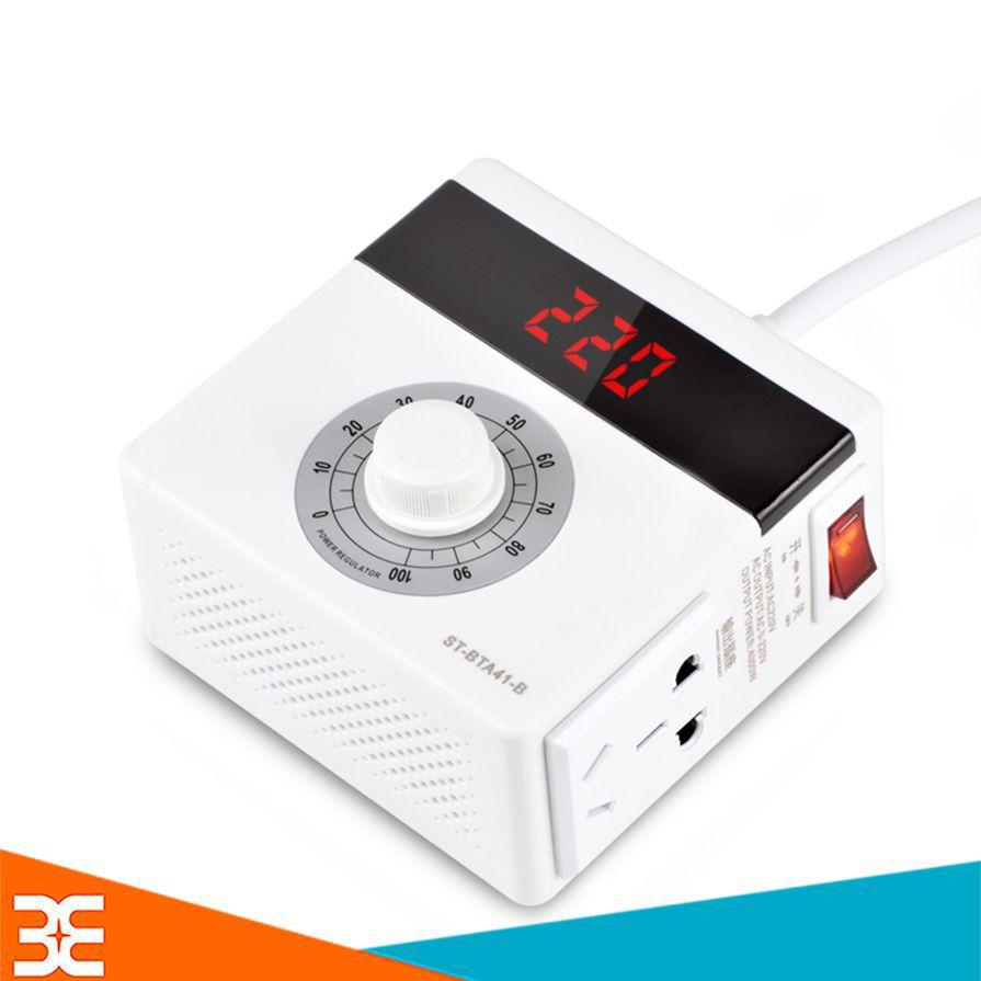 Bộ Điều Chỉnh Điện Áp 220VAC ST-BTA41 - Trắng Chống Giật(BH 1 tháng)