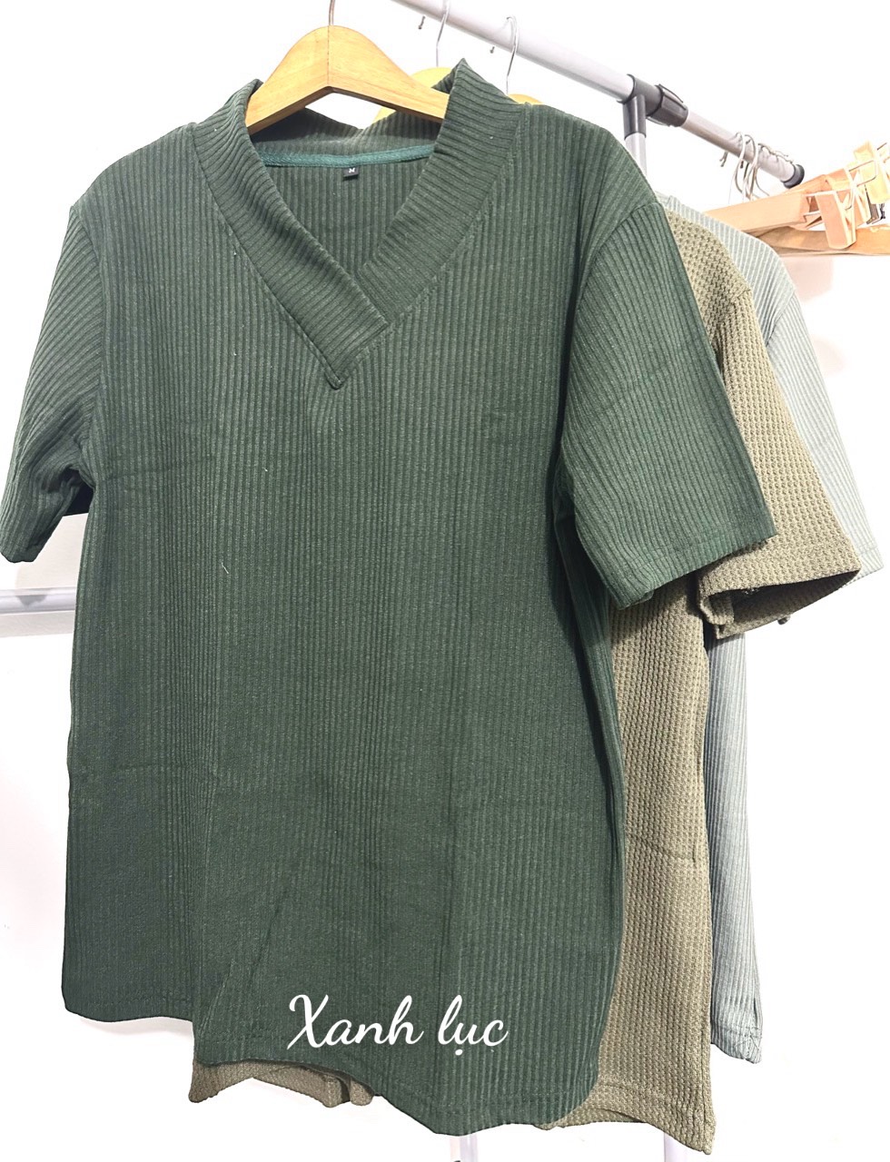 Áo thun Stee Cổ V Cotton len HOOK CVC Unisex