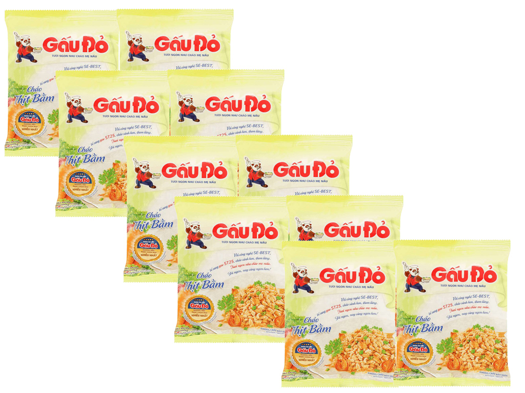 Thùng 50 gói cháo thịt bằm Gấu Đỏ 50g