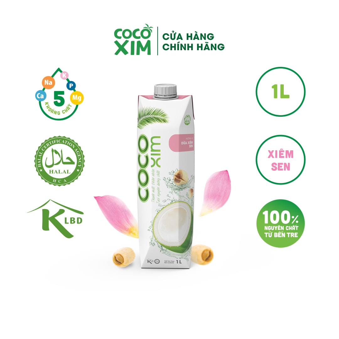 Nước dừa đóng hộp Cocoxim Sen 1000ml