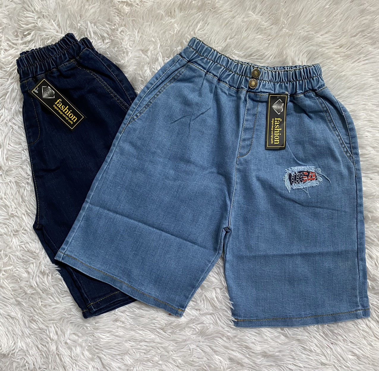  Quần Jean ngố nữ lưng thun ống suông đa dạng mẫu_ quần short jean nữ sai 40kg_70kg - QJN 01 