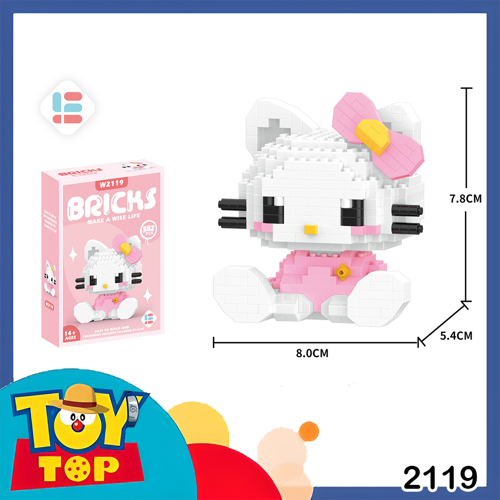 Đồ chơi lắp ráp 3D các nhân vật hoạt hình mèo Hello Kitty Kuromi My Melody xếp hình Model