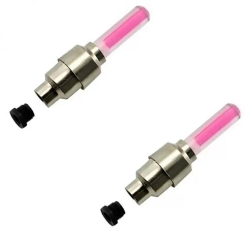 Set of 2 led lights with bicycle wheel valve