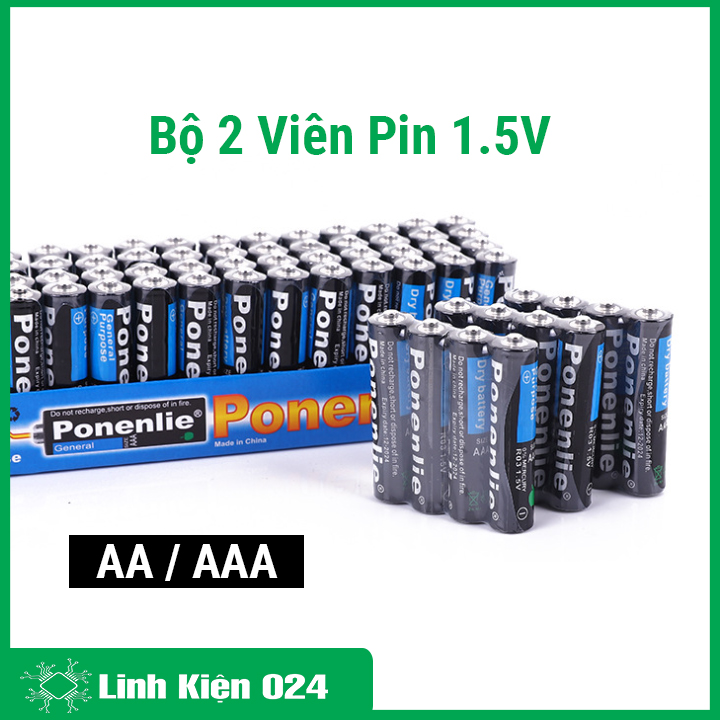 Bộ 2 viên pin 1.5v aa / aaa tùy chọn