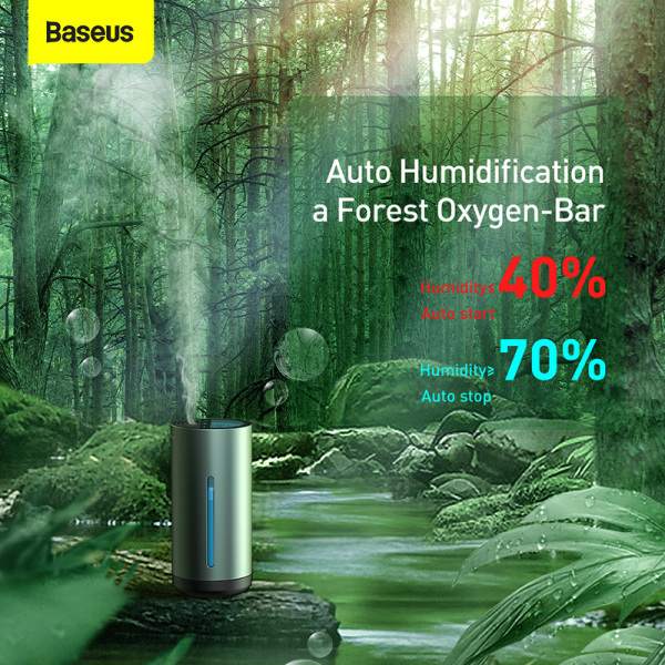 Máy phun sương Baseus Water Window Digital Display, giúp tạo độ ẩm, màn hình hiển thị nhiệt độ và độ ẩm tích hợp pin 800Mah