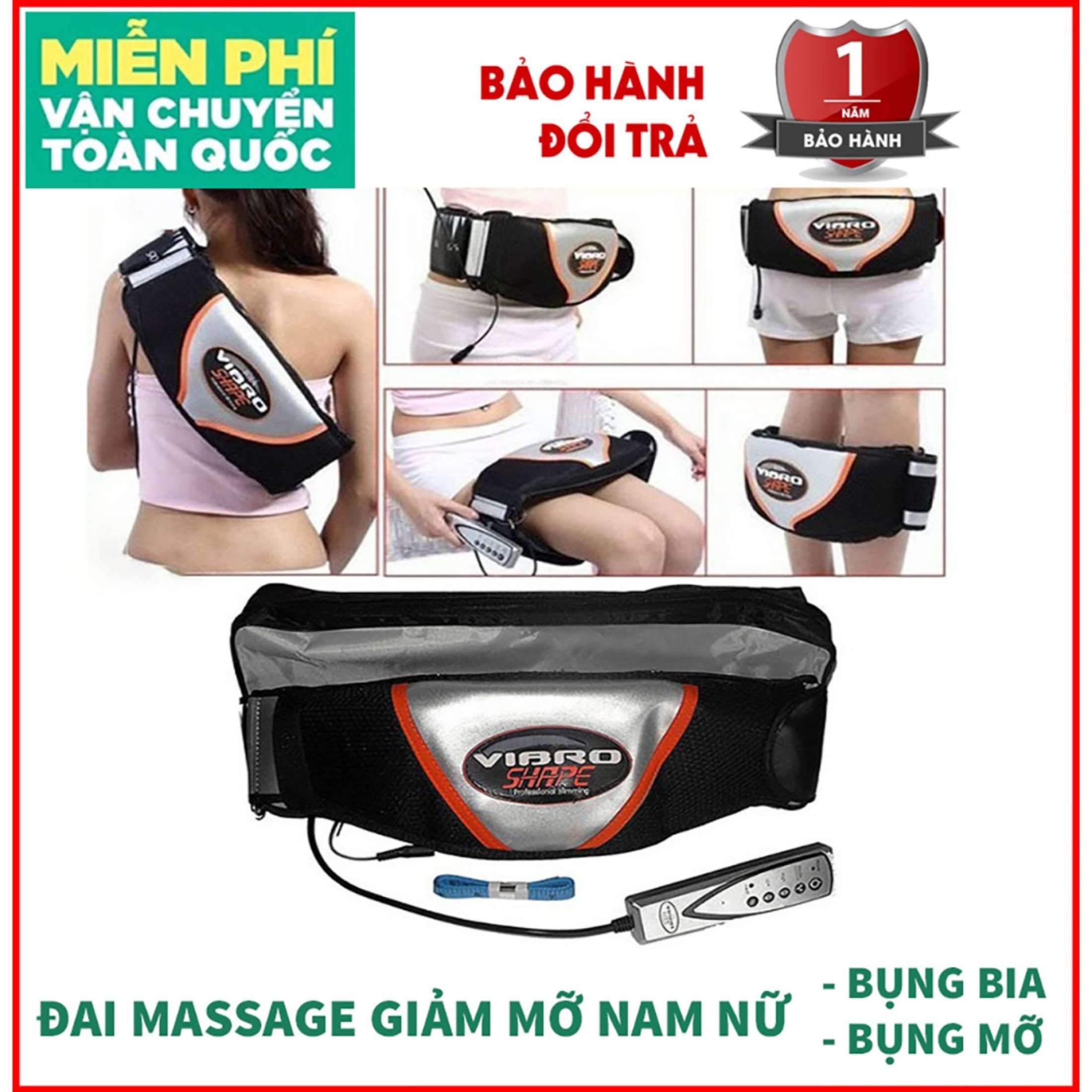 Máy Matxa Lưng, Đai Quấn Bụng vibro shape, Đai massage nóng rung