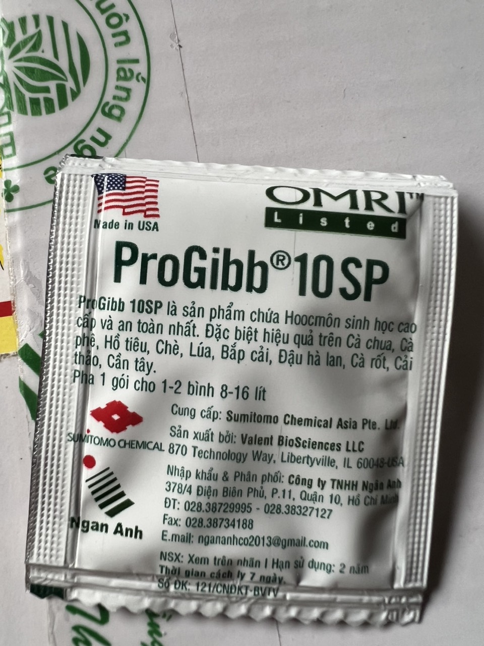 Phân bón lá kích thích tăng trưởng ProGibb 10SP (GA3 gói 1gr)
