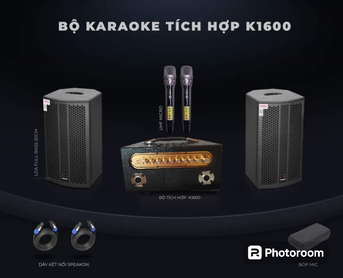 Ampli K2000 Kèm 2 Miro UHF SP 3 trong 1 Bluetooth 5.0, AUX, USB, Bộ Xử Lý DSP Echo, Delay, Rever