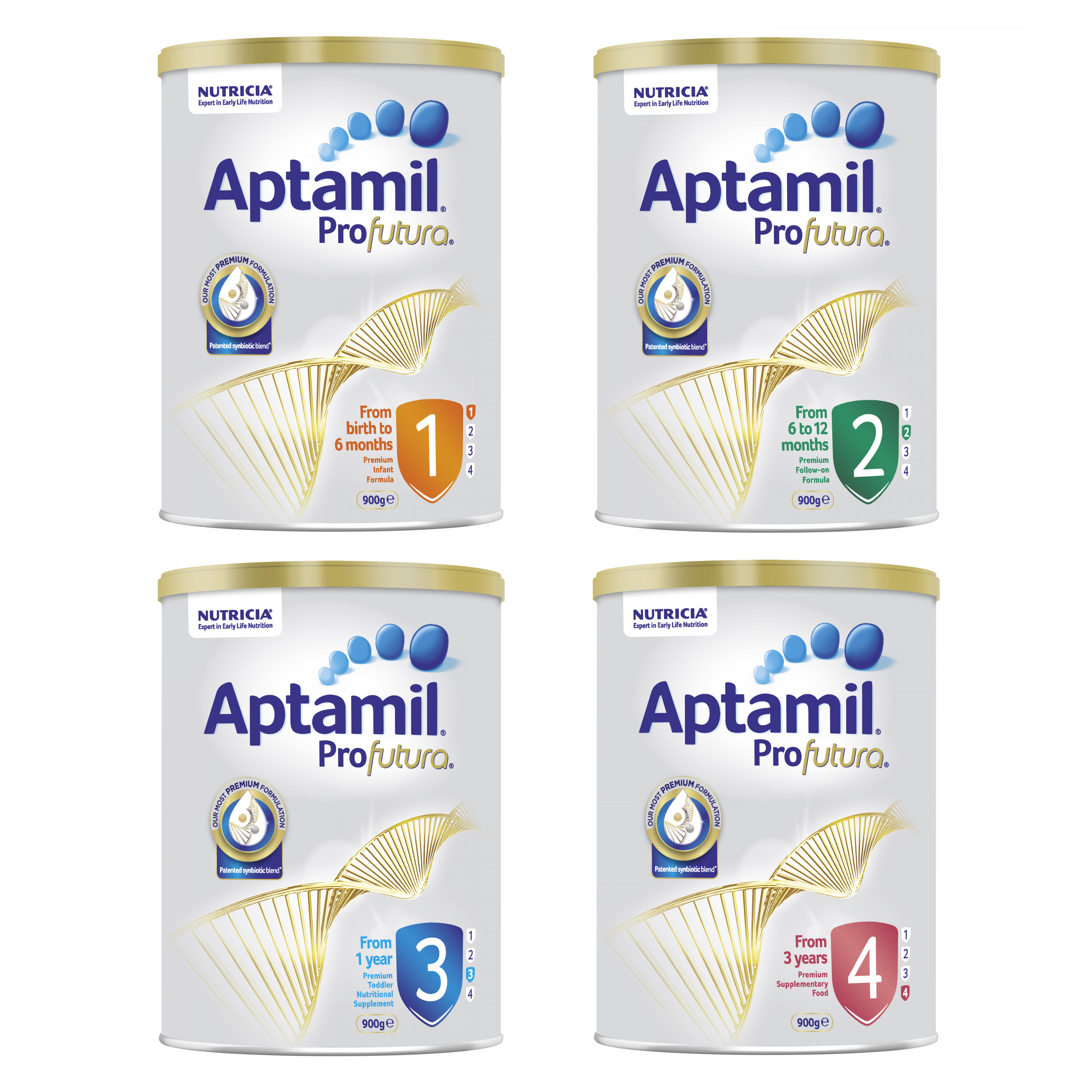 (Mẫu mới) - Sữa Aptamil Profutura Úc số 1-2-3-4 900gram