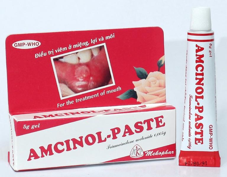 GEL BÔI Ở MIỆNG, LỢI, MÔI. AMCINOL - PASTE GEL 5G.