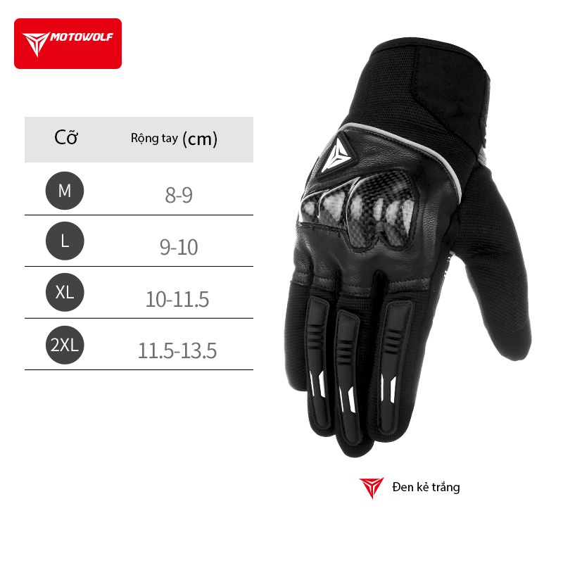 Găng tay gù carbon MOTOWOLF MDL0333