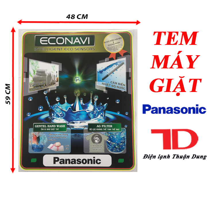 Miếng dán máy giặt PANASONIC, tem dán trang trí máy giặt PANASONIC mẫu 4