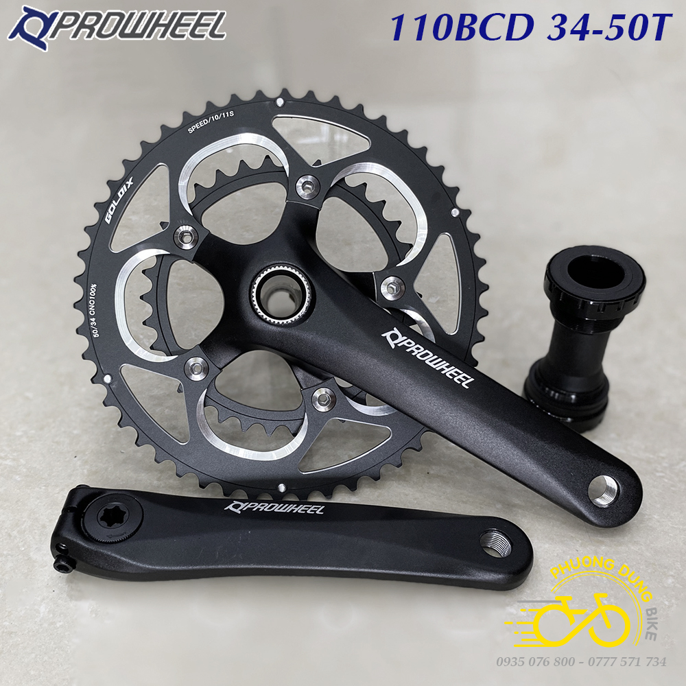 Đùi đĩa rỗng xe đạp prowheel rpn goldix 34-50t