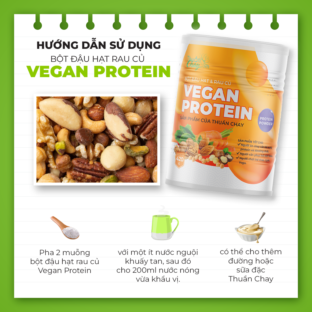 BỘT ĐẬU HẠT & RAU CỦ VEGAN PROTEIN - 420g