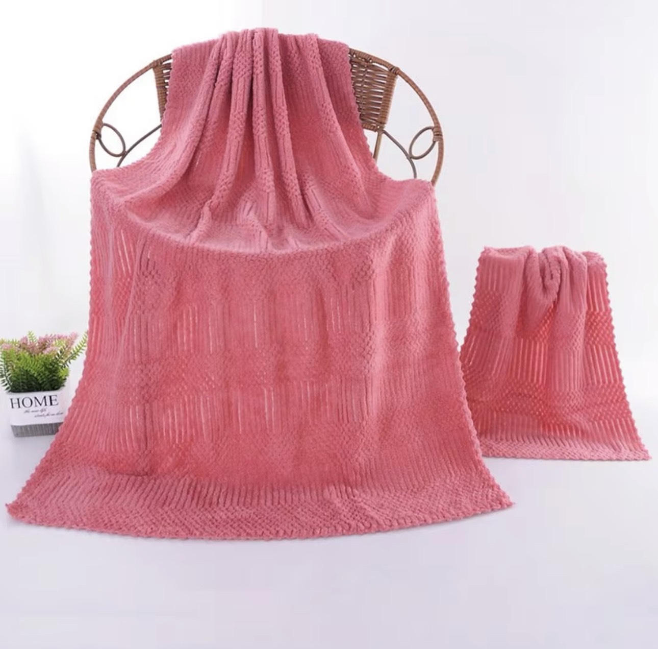 Set 2 Khăn Lông Cừu Hàn Quốc(Khăn Tắm (70x140)cm+Khăn Mặt(35x70cm))
